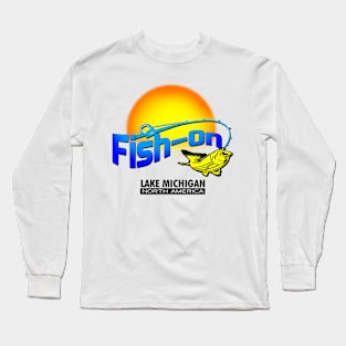 Fish On Lake Michigan Long Sleeve T-Shirt